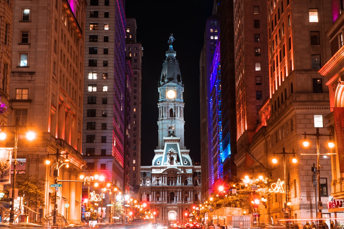 Philadelphia City Hall at night